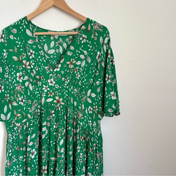 Zara Green Floral Midi Dress - Picture 4 of 8
